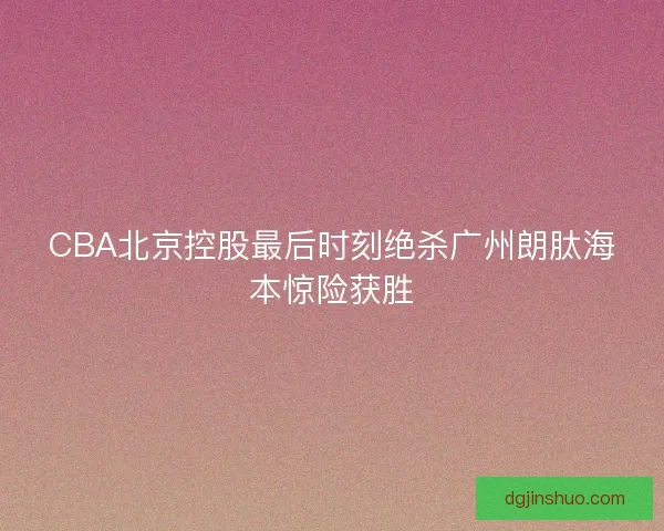 CBA北京控股最后时刻绝杀广州朗肽海本惊险获胜